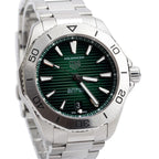 Stainless Steel Aquaracer Professional 200 Date 40 MM Automatic Watch Green Dial WBP2115 w/ Box &amp; Papers