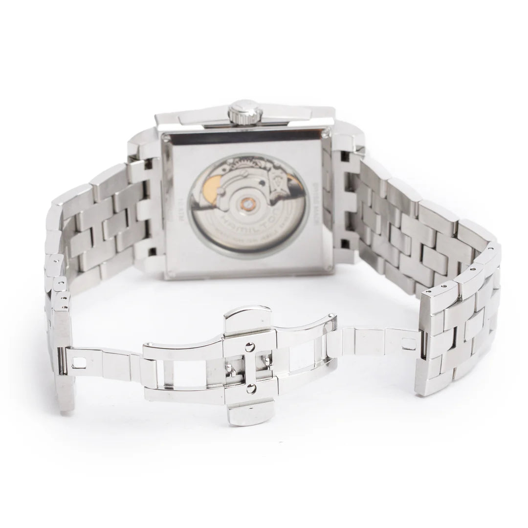 Stainless Steel Jazzmaster Classic Square Automatic Watch H324150 Black Dial