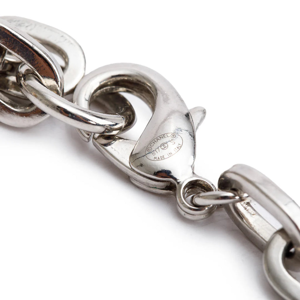 Palladium-Plated Strass CC Coco Mark Necklace