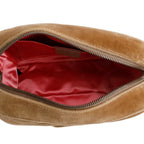Brown Velvet Matelasse Small GG Marmont Shoulder Bag