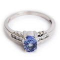 14k White Gold Tanzanite &amp; Diamond Ring, Size 6.25 Coeur Cult Core