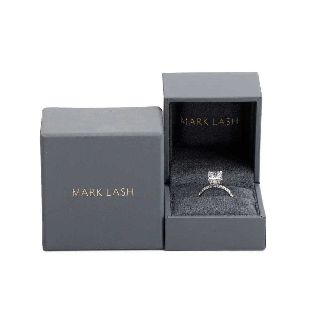 Mark Lash 18k White Gold 2.02 ct. Radiant Cut Diamond Engagement Ring, Size 5 w/ Box &amp; GIA Certificate