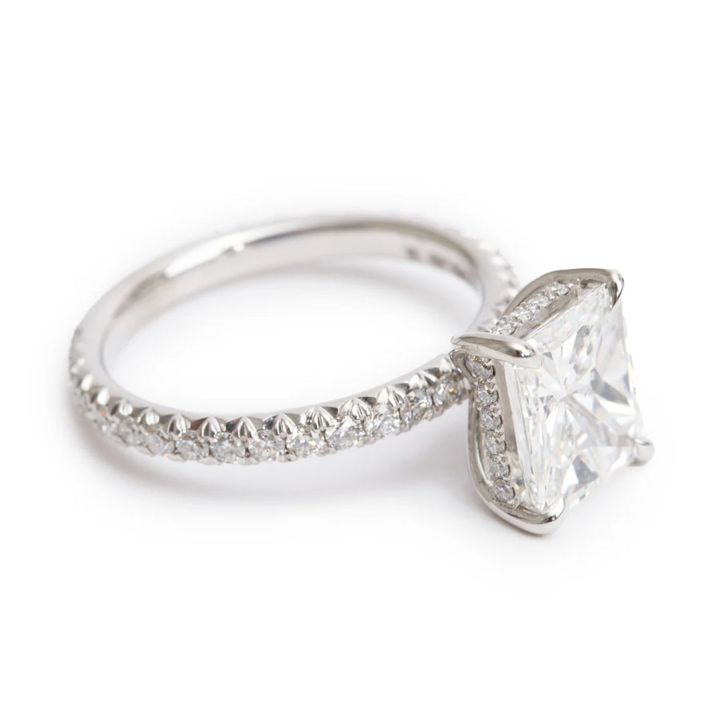Mark Lash 18k White Gold 2.02 ct. Radiant Cut Diamond Engagement Ring, Size 5 w/ Box &amp; GIA Certificate