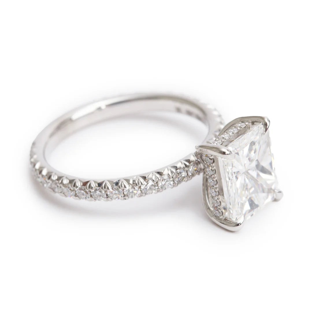 Mark Lash 18k White Gold 2.02 ct. Radiant Cut Diamond Engagement Ring, Size 5 w/ Box &amp; GIA Certificate