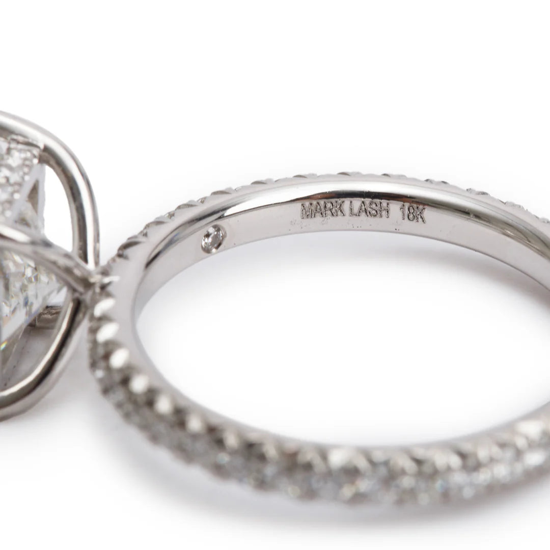 Mark Lash 18k White Gold 2.02 ct. Radiant Cut Diamond Engagement Ring, Size 5 w/ Box &amp; GIA Certificate