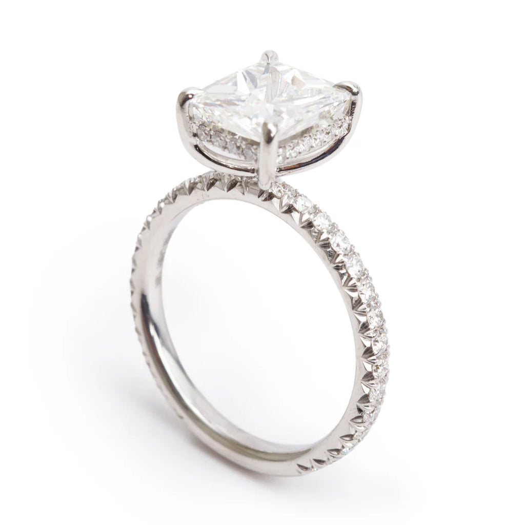 Mark Lash 18k White Gold 2.02 ct. Radiant Cut Diamond Engagement Ring, Size 5 w/ Box &amp; GIA Certificate