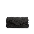 2022 Black Velvet Crystal Sade Puffer Large Envelope Clutch