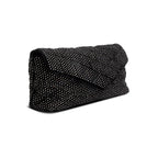 2022 Black Velvet Crystal Sade Puffer Large Envelope Clutch