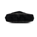 2022 Black Velvet Crystal Sade Puffer Large Envelope Clutch