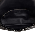 2022 Black Velvet Crystal Sade Puffer Large Envelope Clutch