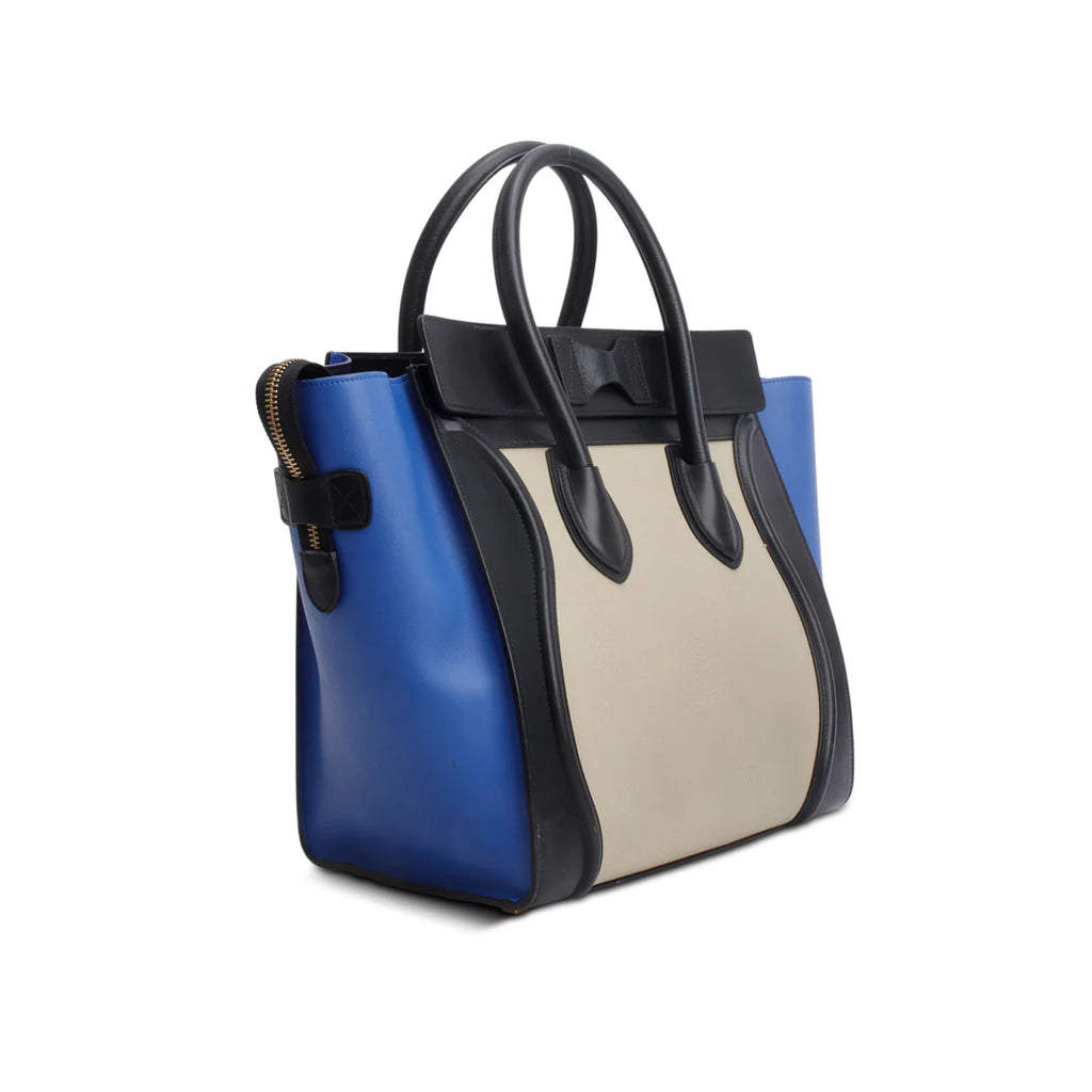 Tri-Color Elephant Calfskin Mini Luggage Tote