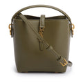 2024 Olive Shiny Calfskin Le 37 Mini Bucket Bag w/ Strap