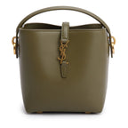 2024 Olive Shiny Calfskin Le 37 Mini Bucket Bag w/ Strap