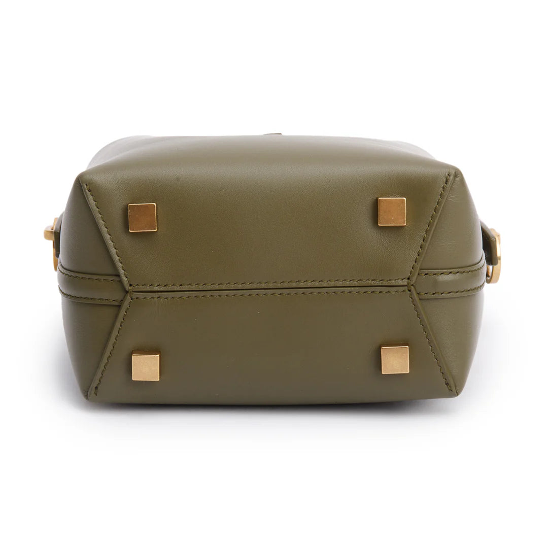 2024 Olive Shiny Calfskin Le 37 Mini Bucket Bag w/ Strap