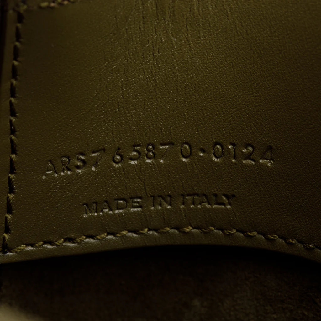 2024 Olive Shiny Calfskin Le 37 Mini Bucket Bag w/ Strap