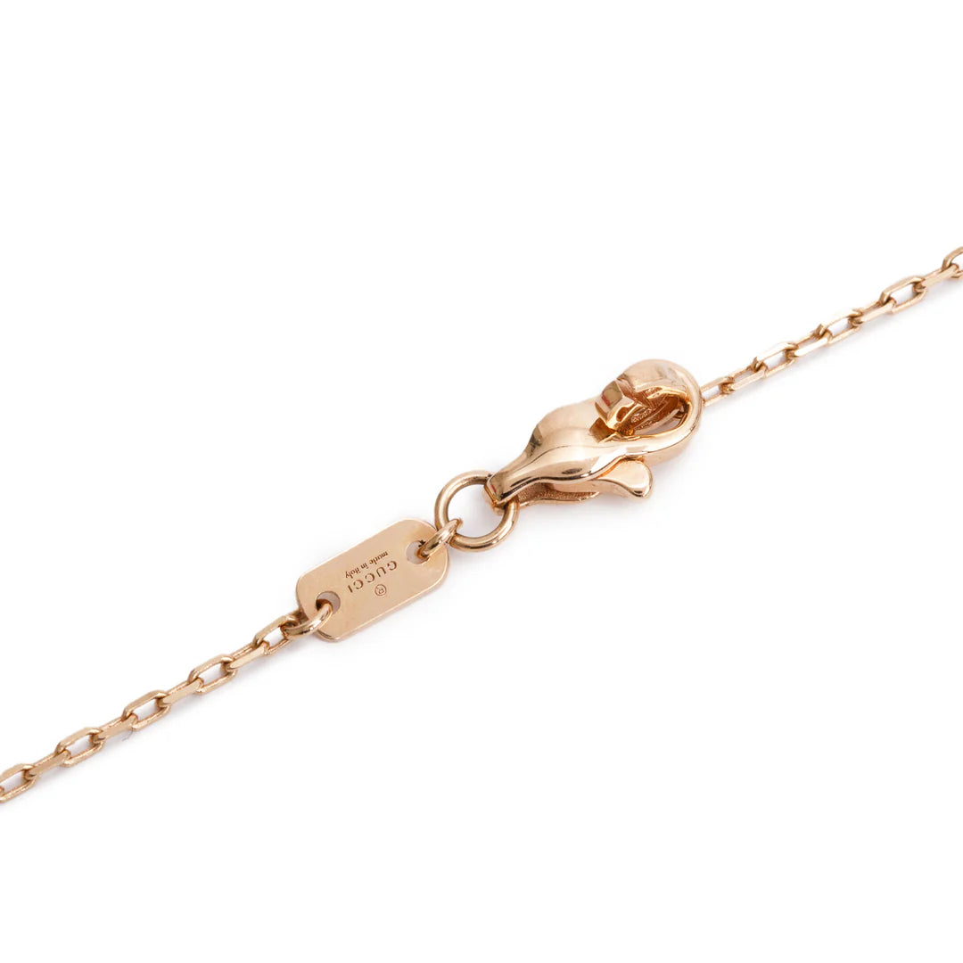 18k Rose Gold Mini Interlocking G Pendant Necklace