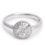 Effy 18k White Gold Cluster Diamond Engagement Ring, Size 7