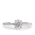 Effy 18k White Gold Cluster Diamond Engagement Ring, Size 7.5