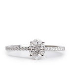 Effy 18k White Gold Cluster Diamond Engagement Ring, Size 7.5