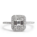 Effy 18k White Gold Diamond Illusion Setting Engagement Ring, Size 6.5