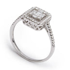 Effy 18k White Gold Diamond Illusion Setting Engagement Ring, Size 6.5