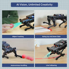 Hiwonder PuppyPi ROS Quadruped Robot, Integrated with AI Large Model (ChatGPT), Supports AI Vision, Voice Interaction, LiDAR, and Robotic Arm Attachment (Advanced Kit/ Raspberry Pi 5 8GB)