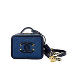 Chanel small blue filigree vanity, gold hdw Coeur Cult Core