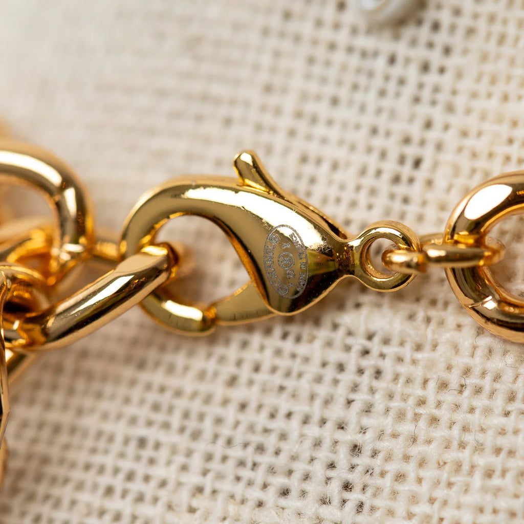 Pre-Loved Chanel™ Gold Tone Embellished Crystal Choker Necklace Coeur Cult Core
