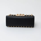 Gucci Black Leather Padlock Pearl Studded Chain Bag Coeur Cult Core