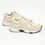 Beige and White Tweed Sneakers Size 36.5
