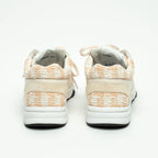 Beige and White Tweed Sneakers Size 36.5