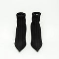 Black Ribbed Knit Sock Boot Size 40
