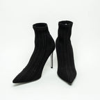 Black Ribbed Knit Sock Boot Size 40