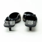 Gucci Monogram Sling Back Kitten Heels Size 36.5 Coeur Cult Core