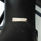 Gucci Monogram Sling Back Kitten Heels Size 36.5 Coeur Cult Core