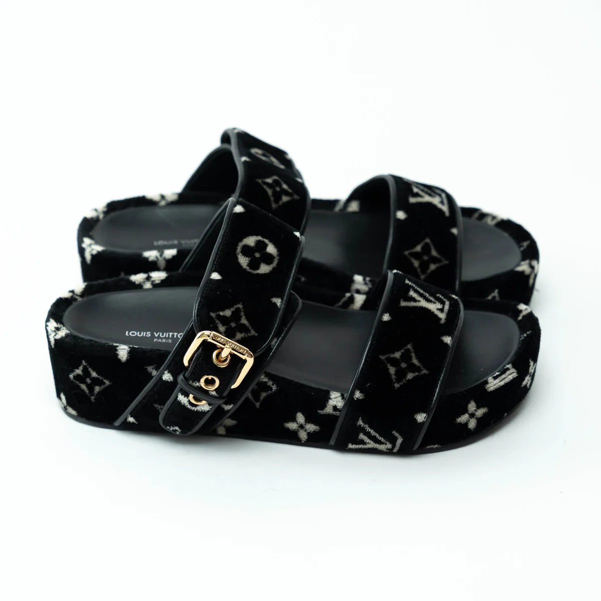 Louis Vuitton Monogram Corduroy Sandals Size 36 Coeur Cult Core