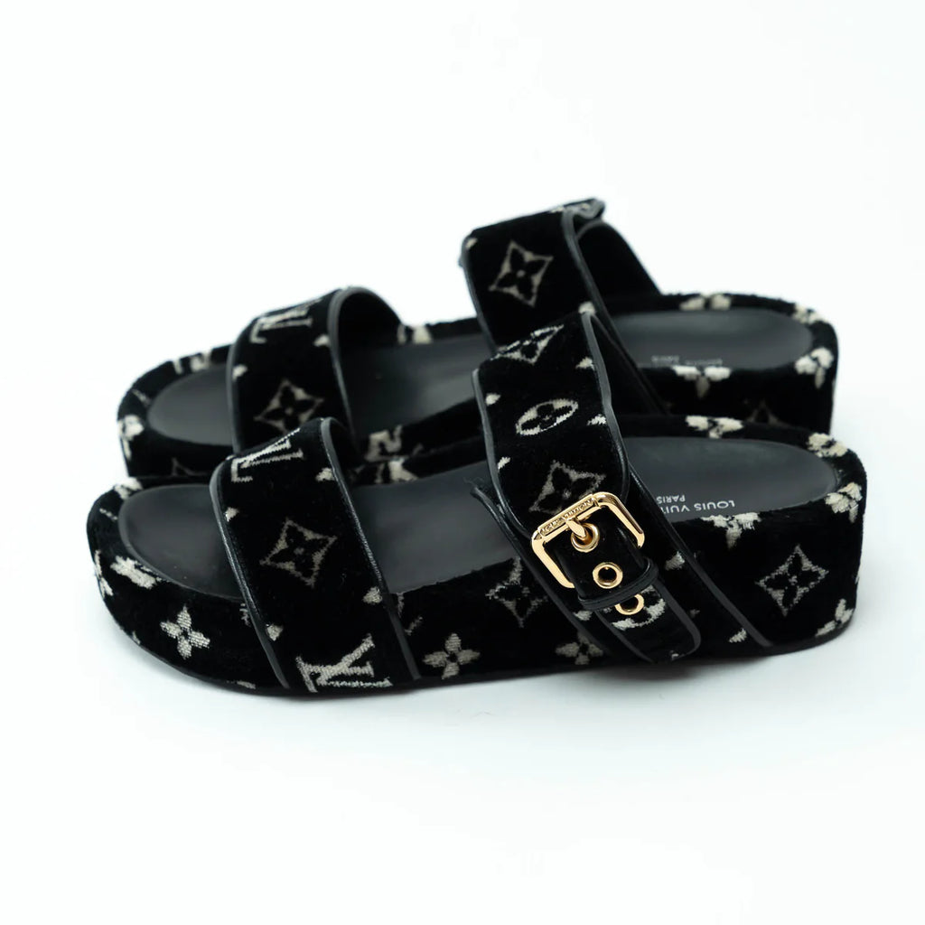 Louis Vuitton Monogram Corduroy Sandals Size 36 Coeur Cult Core
