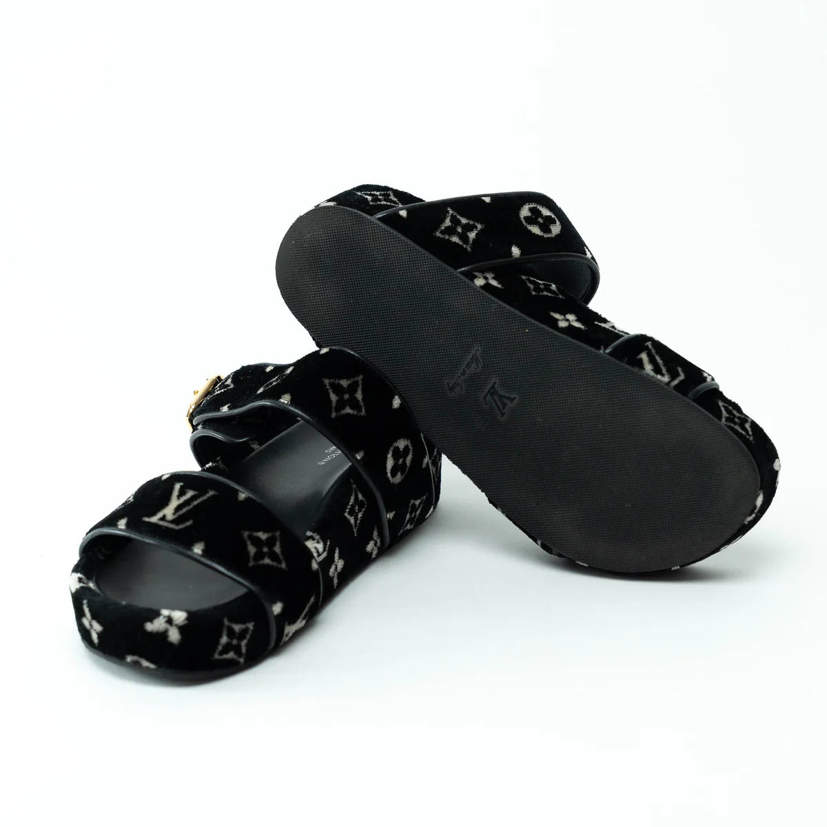 Louis Vuitton Monogram Corduroy Sandals Size 36 Coeur Cult Core