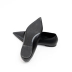 Hermes Black Lambskin Leather Kelly Ballet Flats Size 38.5