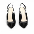 Pre-Loved Chanel™ Black Calfskin Leather Velvet Tip Slingback Sandals Size 39