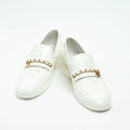 Chanel White Patent Leather Loafers Size 39C