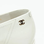 Chanel White Patent Leather Loafers Size 39C