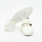 Chanel White Patent Leather Loafers Size 39C