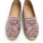 Dior Pink Canvas Espadrilles Size 37