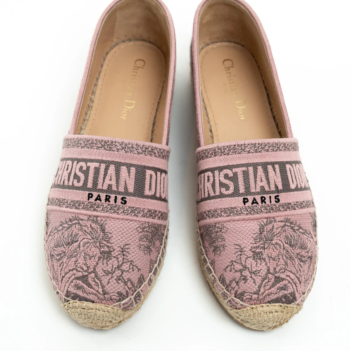 Dior Pink Canvas Espadrilles Size 37