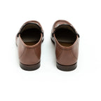 Gucci Brown Grained Leather Horsebit Loafers, Size 8