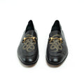 Gucci Black Lambskin Leather Snake Print Horsebit Loafers Size 8