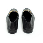 Gucci Black Lambskin Leather Snake Print Horsebit Loafers Size 8