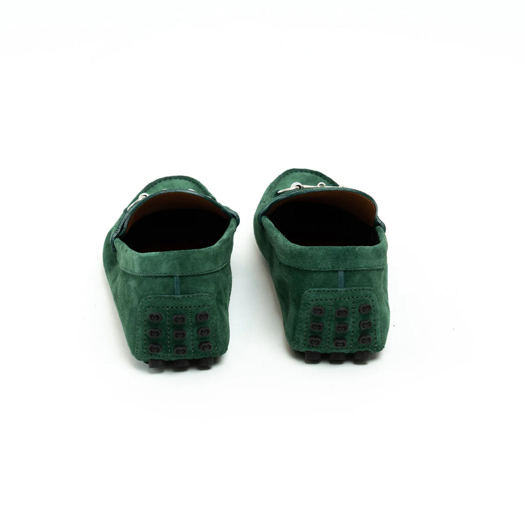 Gucci Green Suede Horsebit Loafers Size 42