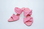 Bottega Veneta Woven Raffia Pink Heeled Sandals Size 39.5 Coeur Cult Core